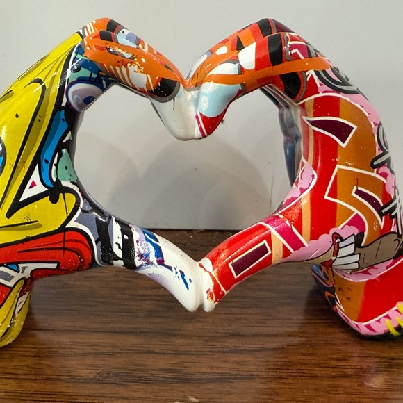 Colorful Graffiti Heart-Shaped Sculpture - Picture 4 of 4